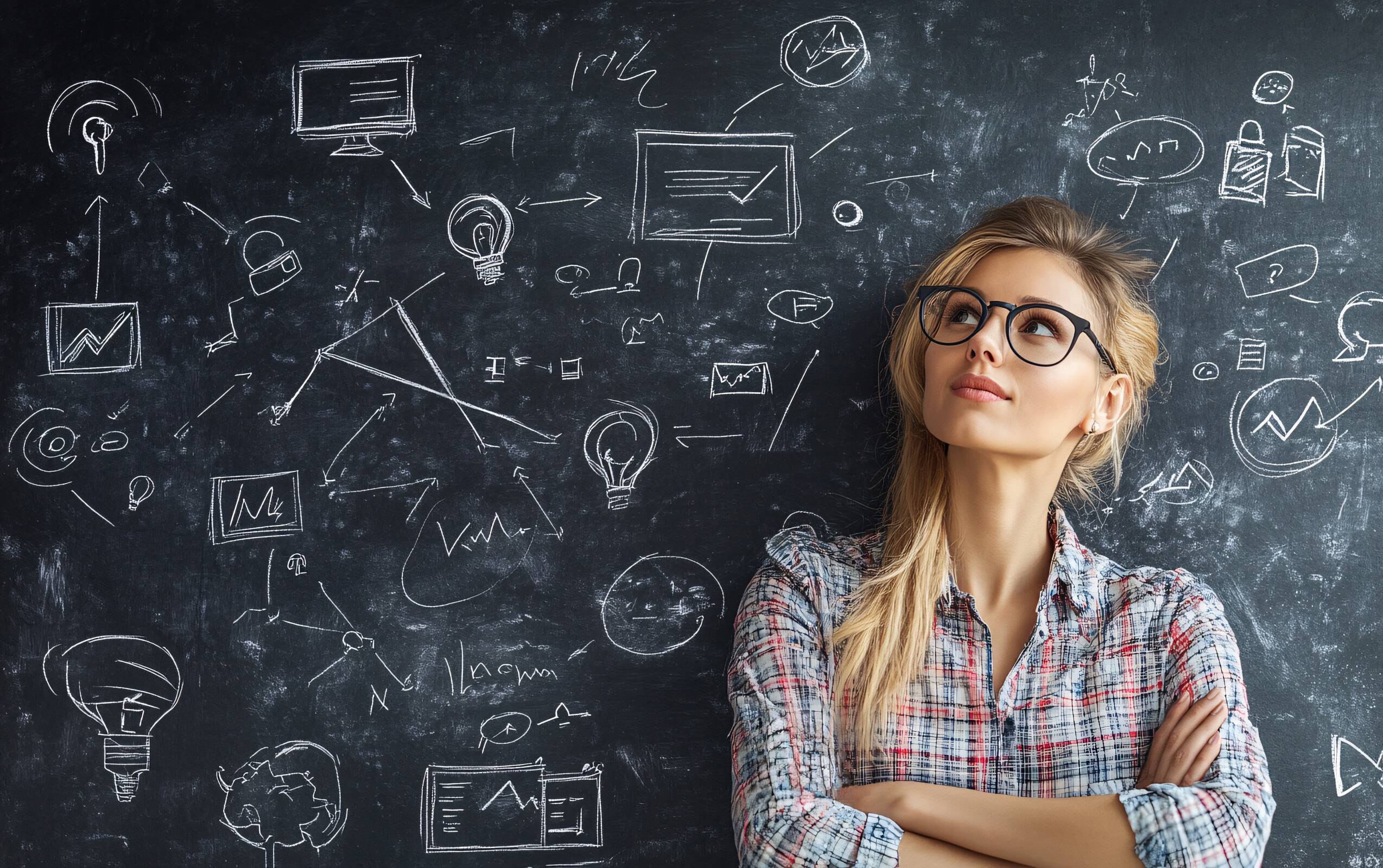ai generated, business, plan, thinking, person, chalkboard, sketch, idea, creative, strategy, planning, innovation, entrepreneur, concept, contemplation, brainstorm, design, vision, solution, marketing